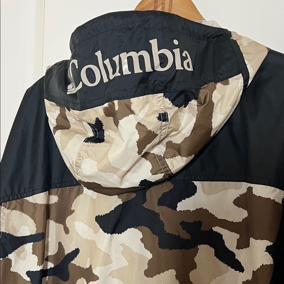 Columbia Camo Windbreaker Black Brown Tan Men’s XL - Picture 6 of 12